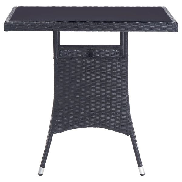 vidaXL 5-tlg. Garten-Essgruppe Poly Rattan Schwarz