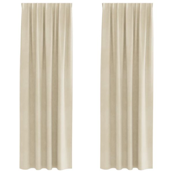 vidaXL Verdunkelungsvorh&auml;nge 2 pcs Creme 140 x 245 cm Samt