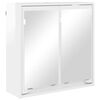 vidaXL Badezimmerspiegelschrank Hochglanz Wei&szlig; 60 x 20 x 60 cm