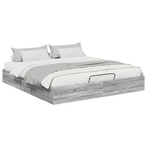 vidaXL Ottoman Bettgestell Graues Sonoma 193 x 120 x 25 cm Spanplatte