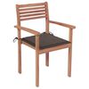 vidaXL Stapelbare Gartenst&uuml;hle mit Kissen 6 Stk. Massivholz Teak
