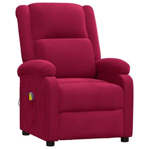vidaXL Massagesessel Weinrot Samt
