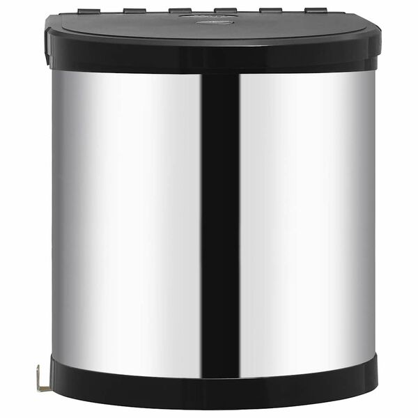 vidaXL K&uuml;chen-Einbau-M&uuml;lleimer Edelstahl 12 L