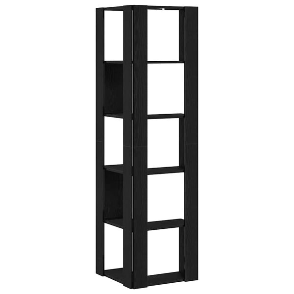 vidaXL B&uuml;cherregal Schwarz Eichen-Optik 50 x 50 x 179 cm