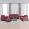 vidaXL 4-tlg. Sofagarnitur mit Kissen Weinrot Stoff
