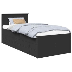 vidaXL Tagesbett mit Schubladen Schwarz 90 x 200 cm Holzwerkstoff