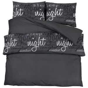 vidaXL Bettw&auml;sche-Set Schwarz 240x220 cm Baumwolle