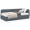vidaXL Eckbettgestell mit Matratze Dunkelgrau 90 x 200 cm Samt