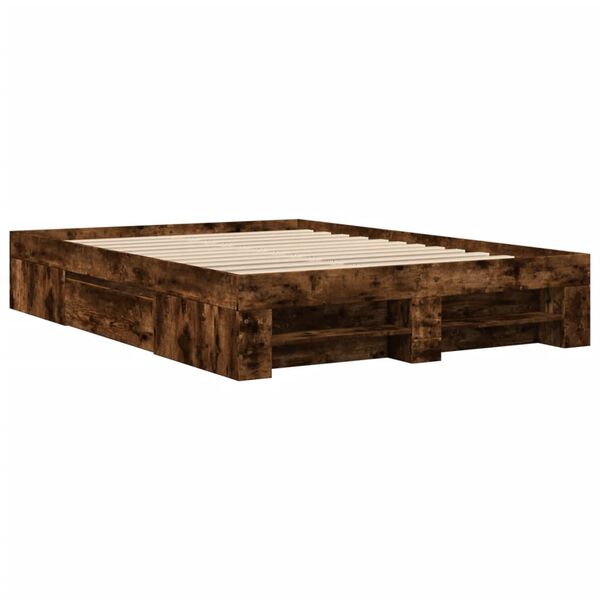 vidaXL Bettgestell ohne Matratze R&auml;uchereiche 120x200 cm Holzwerkstoff
