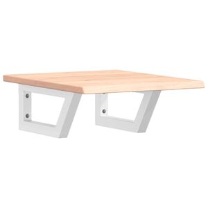 vidaXL Waschtischplatte mit Halterung Stahl und Massivholz Eiche