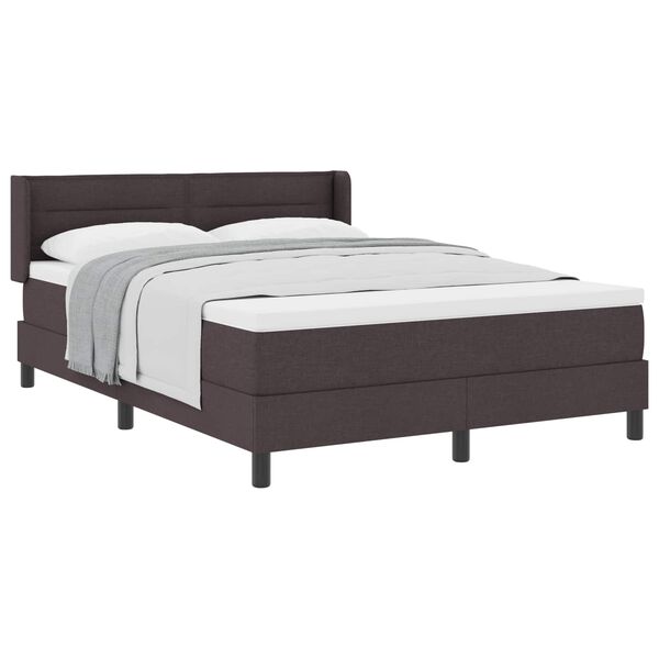 vidaXL Boxspringbett mit Matratze Dunkelbraun 200 x 160 cm Polyester