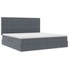 vidaXL Bett mit Stauraum und LED mit LED Dunkelgrau 200 x 200 cm Samt