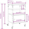 vidaXL Druckerst&auml;nder 3 Ablagen Grau Sonoma 50x40x76 cm Holzwerkstoff