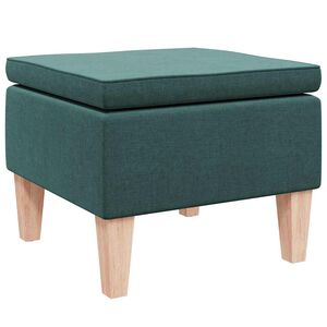 vidaXL Hocker mit Holzbeinen Dunkelgr&uuml;n Stoff
