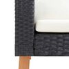 vidaXL 4-tlg. Garten-Lounge-Set mit Auflagen Poly Rattan Schwarz