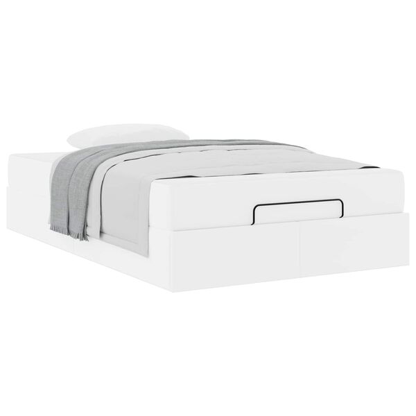 vidaXL Bettgestell mit Matratze mit Matratze 2 pcs Wei&szlig; PVC
