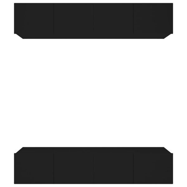 vidaXL TV-Schränke 4 Stk. Schwarz 80x30x30 cm Holzwerkstoff