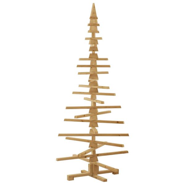 vidaXL Holz Weihnachtsbaum mit St&auml;nder Braun 180 cm Massivholz Kiefer
