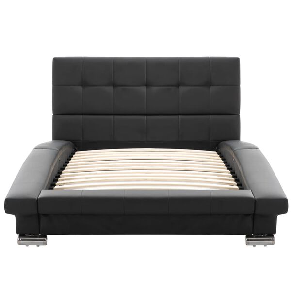 vidaXL Bettgestell Schwarz Kunstleder 200 x 90 cm