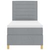 vidaXL Boxspringbett mit Matratze Hellgrau 80 x 200 cm Stoff