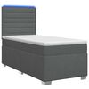 vidaXL Boxspringbett mit Matratze Dunkelgrau 80 x 200 cm Stoff