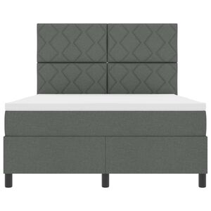 vidaXL Boxspringbett mit Kopfteil Dunkelgrau 160 x 200 cm Stoff
