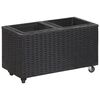 vidaXL Garten-Hochbeet mit 2 Töpfen 60x30x36cm Poly Rattan Schwarz