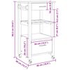 vidaXL K&uuml;chentrolley MONZA Schwarz 48 x 40 x 88,5 cm Massivholz Kiefer