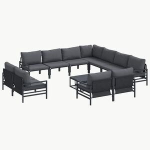 vidaXL Gartensofa-set 12 stk. Schwarz Stahl