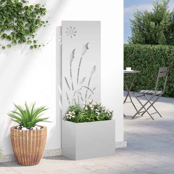vidaXL Garten Sichtschutz-Leinwand Silber 50 x 140 cm Verzinkter Stahl