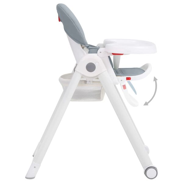vidaXL Baby-Hochstuhl Hellgrau Aluminium