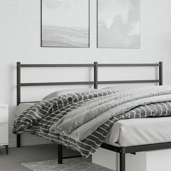vidaXL Kopfteil Metall Schwarz 193 cm
