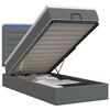 vidaXL Ottoman-Bett mit Matratze und LED Dunkelgrau 80 x 200 cm Stoff