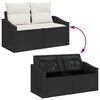 vidaXL Gartensofa-set mit Speicher 9 pcs Schwarz und Creme Poly-Rattan