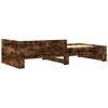 vidaXL Bettgestell ohne Matratze R&auml;uchereiche 90x200 cm Holzwerkstoff