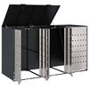 vidaXL Wagenm&uuml;llbeh&auml;lter f&uuml;r 3 Beh&auml;lter 204 x 77,5 x 115,5 cm Stahl