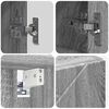 vidaXL Badezimmerm&ouml;bel-Set 4 pcs Graues Sonoma Sperrholz und Metall