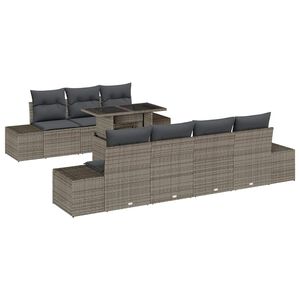 vidaXL Sofa Set 8 Stk. Grau Poly-Rattan