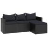vidaXL Garten-Lounge-Set Schwarz Poly Rattan