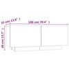 vidaXL 3-tlg. TV-Schrank-Set LED-Leuchten R&auml;uchereiche Holzwerkstoff
