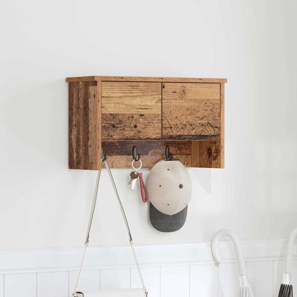 vidaXL Wandmontierter nachttisch Altholz 50 x 20 x 30 cm Holzwerkstoff