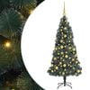 vidaXL K&uuml;nstlicher vorbeleuchteter Weihnachtsbaum mit Kugelset 180 cm