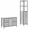vidaXL Badezimmerm&ouml;bel-Set 2 stk. Grau Sonoma und Schwarz