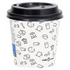 vidaXL Pappbecher mit Deckel 120 ml 250 Stk. Wei&szlig; und Schwarz