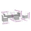 vidaXL 7-tlg. Garten-Sofagarnitur mit Kissen Beige Poly Rattan
