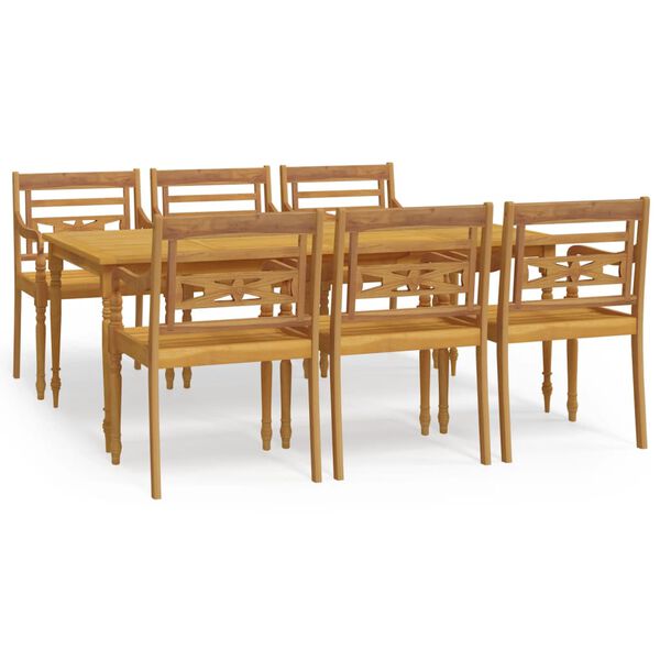 vidaXL 7-tlg. Garten-Essgruppe Massivholz Teak