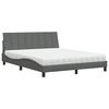 vidaXL Bett mit Matratze "Hanko" Dunkelgrau 160x200 cm Stoff