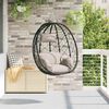 vidaXL H&auml;ngendes Ei-Stuhl Taupe 91,5 x 60 x 110 cm Poly-Rattan