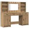 vidaXL Schminktischset mit LED 3 Stk. Artisan-Eiche Holzwerkstoff