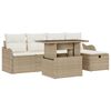 vidaXL Gartensofa-set 6 Stk. Beige Poly-Rattan